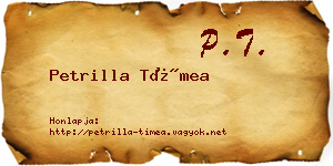 Petrilla Tímea névjegykártya